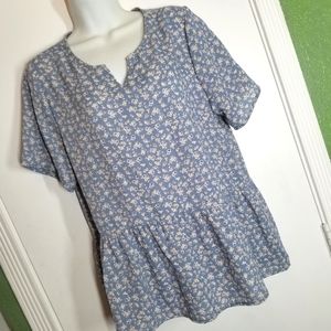 DR2 Size S Boho Blouse Light Blue color